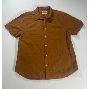 Madewell Mens Crinkle Cotton‎ Perfect Short Sleeve Shirt Size XL